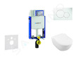 Geberit Kombifix - Modul pro závěsné WC s tlačítkem Sigma01, alpská bílá + Villeroy Boch - WC a sedátko, DirectFlush, SoftClose,
