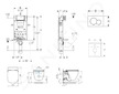 Geberit Kombifix - Modul pro závěsné WC s tlačítkem Sigma01, lesklý chrom + Ideal Standard Tesi - WC a sedátko, Aquablade, SoftC