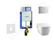 Geberit Kombifix - Modul pro závěsné WC s tlačítkem Sigma01, lesklý chrom + Tece One - sprchovací toaleta a sedátko, Rimless, So