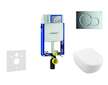 Geberit Kombifix - Modul pro závěsné WC s tlačítkem Sigma01, lesklý chrom + Villeroy Boch - WC a sedátko, DirectFlush, SoftClose