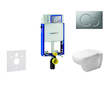Geberit Kombifix - Modul pro závěsné WC s tlačítkem Sigma01, matný chrom + Duravit D-Code - WC a sedátko, Rimless, SoftClose 110