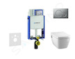 Geberit Kombifix - Modul pro závěsné WC s tlačítkem Sigma01, matný chrom + Tece One - sprchovací toaleta a sedátko, Rimless, Sof