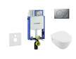 Geberit Kombifix - Modul pro závěsné WC s tlačítkem Sigma01, matný chrom + Villeroy Boch - WC a sedátko, DirectFlush, SoftClose,