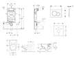 Geberit Kombifix - Modul pro závěsné WC s tlačítkem Sigma01, matný chrom + Villeroy Boch - WC a sedátko, DirectFlush, SoftClose,