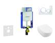 Geberit Kombifix - Modul pro závěsné WC s tlačítkem Sigma20, bílá/lesklý chrom + Villeroy Boch - WC a sedátko, DirectFlush, Soft