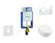 Geberit Kombifix - Modul pro závěsné WC s tlačítkem Sigma20, bílá/lesklý chrom + Villeroy Boch - WC a sedátko, DirectFlush, Soft