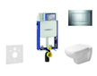 Geberit Kombifix - Modul pro závěsné WC s tlačítkem Sigma20, lesklý chrom/chrom mat + Duravit D-Code - WC a sedátko, Rimless, So