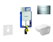 Geberit Kombifix - Modul pro závěsné WC s tlačítkem Sigma20, lesklý chrom/chrom mat + Duravit D-Code - WC a sedátko, Rimless, So