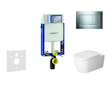 Geberit Kombifix - Modul pro závěsné WC s tlačítkem Sigma20, lesklý chrom/chrom mat + Duravit ME by Starck - WC a sedátko, Rimle