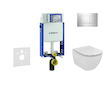 Geberit Kombifix - Modul pro závěsné WC s tlačítkem Sigma20, lesklý chrom/chrom mat + Ideal Standard Tesi - WC a sedátko, Aquabl