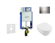 Geberit Kombifix - Modul pro závěsné WC s tlačítkem Sigma20, lesklý chrom/chrom mat + Villeroy Boch - WC a sedátko, DirectFlush,