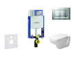 Geberit Kombifix - Modul pro závěsné WC s tlačítkem Sigma20, matný chrom/chrom + Duravit D-Code - WC a sedátko, Rimless, SoftClo