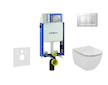 Geberit Kombifix - Modul pro závěsné WC s tlačítkem Sigma20, matný chrom/chrom + Ideal Standard Tesi - WC a sedátko, Aquablade, 