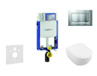 Geberit Kombifix - Modul pro závěsné WC s tlačítkem Sigma20, matný chrom/chrom + Villeroy Boch - WC a sedátko, DirectFlush, Soft