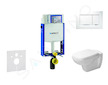 Geberit Kombifix - Modul pro závěsné WC s tlačítkem Sigma30, bílá/lesklý chrom + Duravit D-Code - WC a sedátko, Rimless, SoftClo