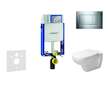 Geberit Kombifix - Modul pro závěsné WC s tlačítkem Sigma30, lesklý chrom/chrom mat + Duravit D-Code - WC a sedátko, Rimless, So