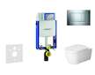 Geberit Kombifix - Modul pro závěsné WC s tlačítkem Sigma30, lesklý chrom/chrom mat + Duravit ME by Starck - WC a sedátko, Rimle
