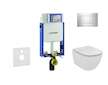 Geberit Kombifix - Modul pro závěsné WC s tlačítkem Sigma30, lesklý chrom/chrom mat + Ideal Standard Tesi - WC a sedátko, Aquabl