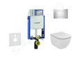 Geberit Kombifix - Modul pro závěsné WC s tlačítkem Sigma30, lesklý chrom/chrom mat + Ideal Standard Tesi - WC a sedátko, Aquabl