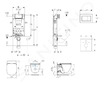 Geberit Kombifix - Modul pro závěsné WC s tlačítkem Sigma30, lesklý chrom/chrom mat + Ideal Standard Tesi - WC a sedátko, Aquabl