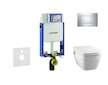 Geberit Kombifix - Modul pro závěsné WC s tlačítkem Sigma30, lesklý chrom/chrom mat + Tece One - sprchovací toaleta a sedátko, R