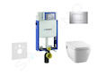 Geberit Kombifix - Modul pro závěsné WC s tlačítkem Sigma30, lesklý chrom/chrom mat + Tece One - sprchovací toaleta a sedátko, R