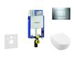 Geberit Kombifix - Modul pro závěsné WC s tlačítkem Sigma30, lesklý chrom/chrom mat + Villeroy Boch - WC a sedátko, DirectFlush,