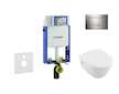 Geberit Kombifix - Modul pro závěsné WC s tlačítkem Sigma30, lesklý chrom/chrom mat + Villeroy Boch - WC a sedátko, DirectFlush,