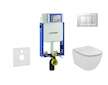 Geberit Kombifix - Modul pro závěsné WC s tlačítkem Sigma30, matný chrom/chrom + Ideal Standard Tesi - WC a sedátko, Aquablade, 