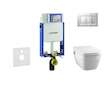 Geberit Kombifix - Modul pro závěsné WC s tlačítkem Sigma30, matný chrom/chrom + Tece One - sprchovací toaleta a sedátko, Rimles