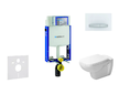Geberit Kombifix - Modul pro závěsné WC s tlačítkem Sigma50, alpská bílá + Duravit D-Code - WC a sedátko, Rimless, SoftClose 110
