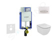 Geberit Kombifix - Modul pro závěsné WC s tlačítkem Sigma50, alpská bílá + Ideal Standard Tesi - WC a sedátko 110.302.00.5 NF8