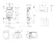Geberit Kombifix - Modul pro závěsné WC s tlačítkem Sigma50, alpská bílá + Ideal Standard Tesi - WC a sedátko, Aquablade, SoftCl