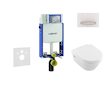 Geberit Kombifix - Modul pro závěsné WC s tlačítkem Sigma50, alpská bílá + Villeroy Boch - WC a sedátko, DirectFlush, SoftClose,