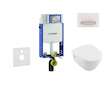 Geberit Kombifix - Modul pro závěsné WC s tlačítkem Sigma50, alpská bílá + Villeroy Boch - WC a sedátko, DirectFlush, SoftClose,