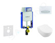 Geberit Kombifix - Modul pro závěsné WC s tlačítkem Sigma50, alpská bílá + Villeroy Boch - WC a sedátko, DirectFlush, SoftClose,