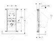 Geberit Kombifix - Montážní prvek pro pisoár, 109–127 cm, univerzální, pro ovládání splachování na omítku 457.686.00.1