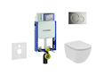 Geberit Kombifix - Set předstěnové instalace, klozetu a sedátka Ideal Standard Tesi, tlačítka Sigma01, Rimless, SoftClose, leskl