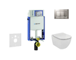 Geberit Kombifix - Set předstěnové instalace, klozetu a sedátka Ideal Standard Tesi, tlačítka Sigma20, matný chrom/chrom 110.302