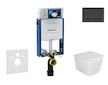 Geberit Kombifix - Set předstěnové instalace, klozetu Arkas a sedátka softclose, tlačítko Sigma20, matná černá/černá SANI15CA510