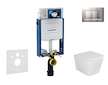 Geberit Kombifix - Set předstěnové instalace, klozetu Arkas a sedátka softclose, tlačítko Sigma30, lakovaný chrom mat/chrom SANI