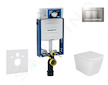 Geberit Kombifix - Set předstěnové instalace, klozetu Arkas a sedátka softclose, tlačítko Sigma30, lakovaný chrom mat/chrom SANI