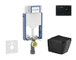 Geberit Kombifix - Set předstěnové instalace, klozetu Arkas I a sedátka softclose, tlačítko Sigma01, černá SANI15CA5509