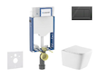 Geberit Kombifix - Set předstěnové instalace, klozetu Arkas I a sedátka softclose, tlačítko Sigma20, černá lesk/černá mat SANI15