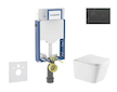 Geberit Kombifix - Set předstěnové instalace, klozetu Arkas I a sedátka softclose, tlačítko Sigma20, černá lesk/černá mat SANI15