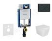 Geberit Kombifix - Set předstěnové instalace, klozetu Arkas I a sedátka softclose, tlačítko Sigma20, černá lesk/černá mat SANI15
