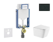 Geberit Kombifix - Set předstěnové instalace, klozetu Arkas I a sedátka softclose, tlačítko Sigma20, matná černá/černá SANI15CA5
