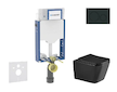 Geberit Kombifix - Set předstěnové instalace, klozetu Arkas I a sedátka softclose, tlačítko Sigma20, matná černá/černá SANI15CA5