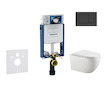 Geberit Kombifix - Set předstěnové instalace, klozetu Gaia a sedátka softclose, tlačítko Sigma20, matná černá/černá SANI15CA5106