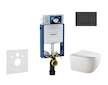 Geberit Kombifix - Set předstěnové instalace, klozetu Gaia a sedátka softclose, tlačítko Sigma30, matná černá/černá SANI15CA5106